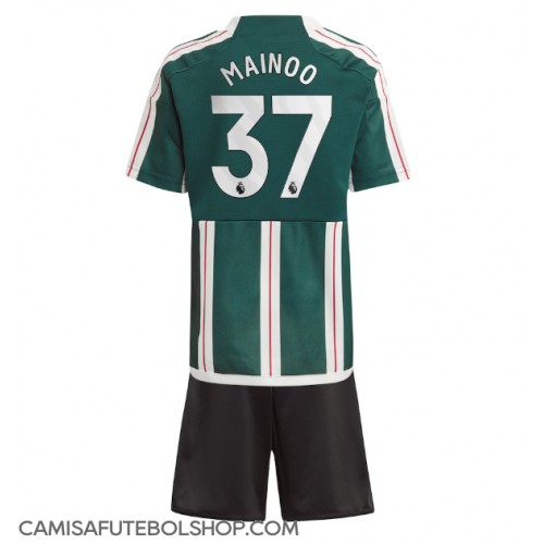 Camisa de time de futebol Manchester United Kobbie Mainoo #37 Replicas 2º Equipamento Infantil 2023-24 Manga Curta (+ Calças curtas)